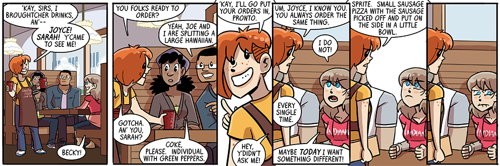 becky's manner of speaking sure helps me with unique strip titles