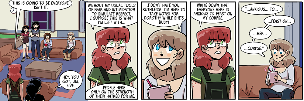 if ruth keeps pissing everyone off, i won't have to do so many crowd scenes