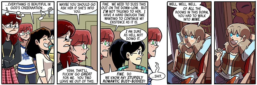 'they walked into my office, legs all the way up to their tushies, and, looking up from my chocolate milk, i knew by bedtime there'd be heck to pay'
