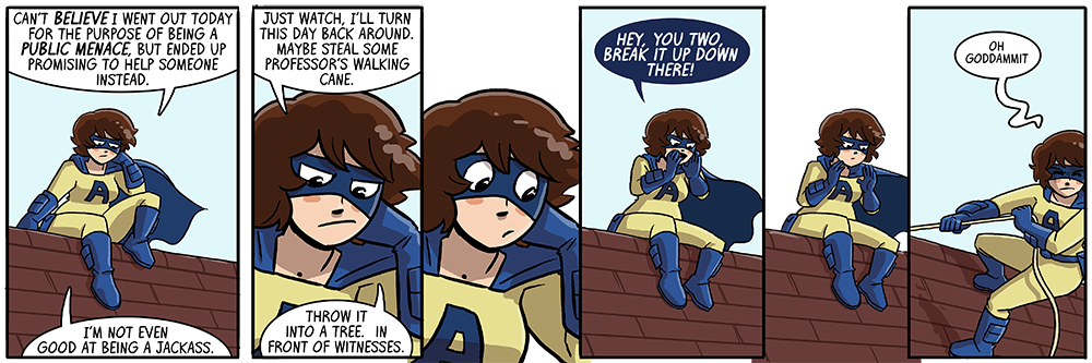 The whole internet loves milkshake Amazi-Girl, a lovely superhero who drinks milkshakes! *5 seconds later* We regret to inform you Amazi-Girl threw a cane into a tree.