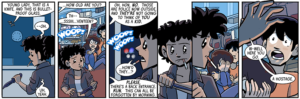 man that convenience store clerk's gotten pretty far, dialogue-wise, without a face or a name