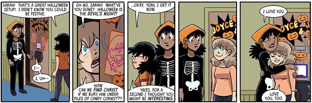 joyce tries to separate individual candy corns by color with a knife so they don't touch joyce tries to separate individual candy corns by color with a knife so they don't touch