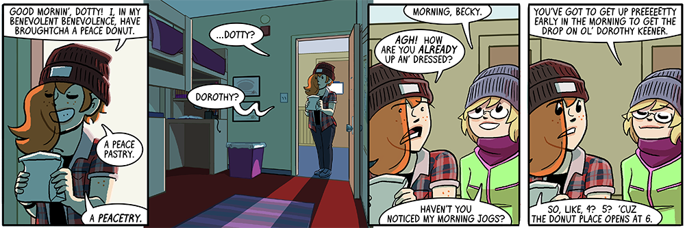 i'm gonna be tiredly explaining why the 'peacetry' joke isn't the title of the strip and therefore also the twitter link title, ain't i 