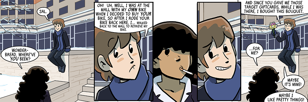 and his bike was mysteriously still there, unstolen 