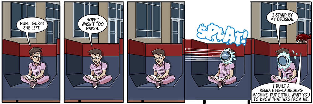 next: a super long pie-throwing arm that stores in her chest