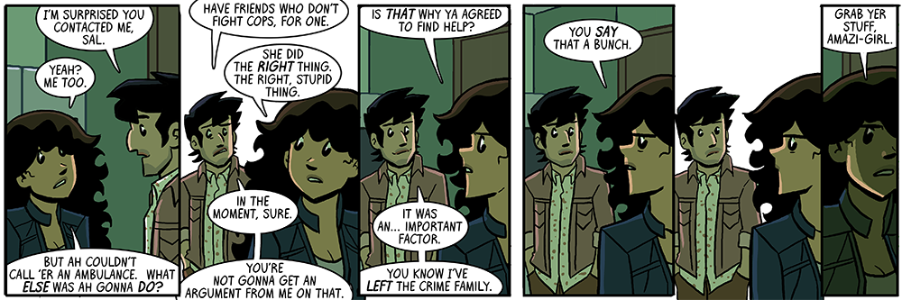 sal's probably still a little put out she has to refer to somebody as 'amazi-girl'